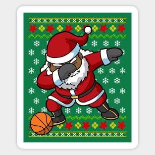 African American Black Santa Claus Dabbing Basketball Sticker